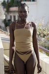 BASERANGE Ribbed Cotton Needle Tank Top TONI and TOTV Collection Made in Portugal BAS-TONI-RB-AU24-FCZ Emerald Brown